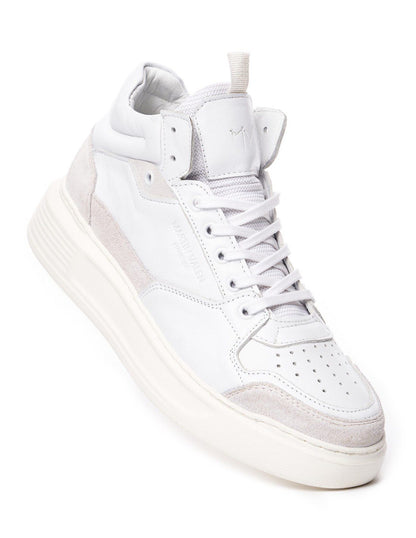Stilvolle, lässige Herren-Sneaker aus Leder mit hohem Schaft – Schwarz