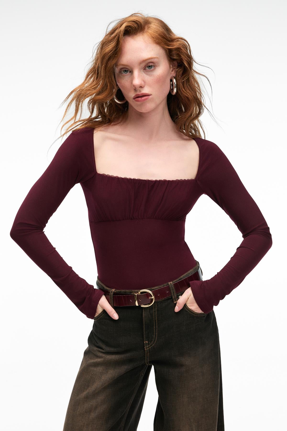 SILIVRA Damen Slim-Fit-Bluse