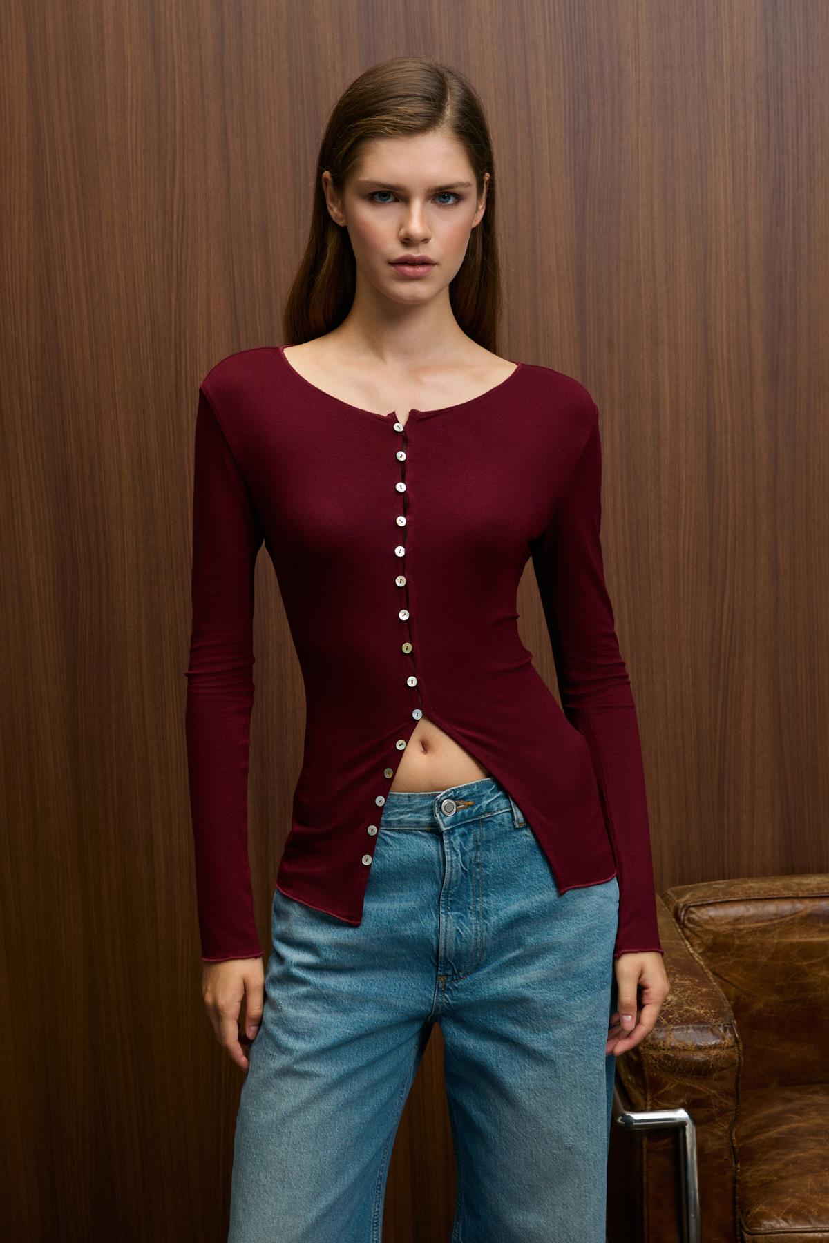 SILLARIE Damen Langarm Bluse