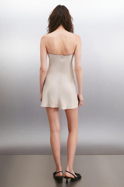 SILVANIA Damen Satin Mini Slipdress