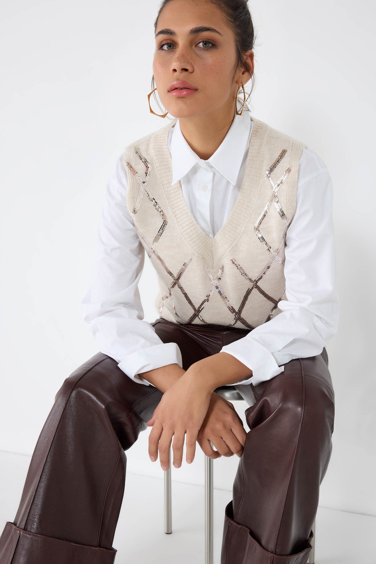 Paillettenstrickpullover