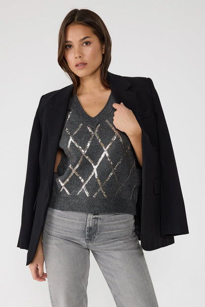 Paillettenstrickpullover