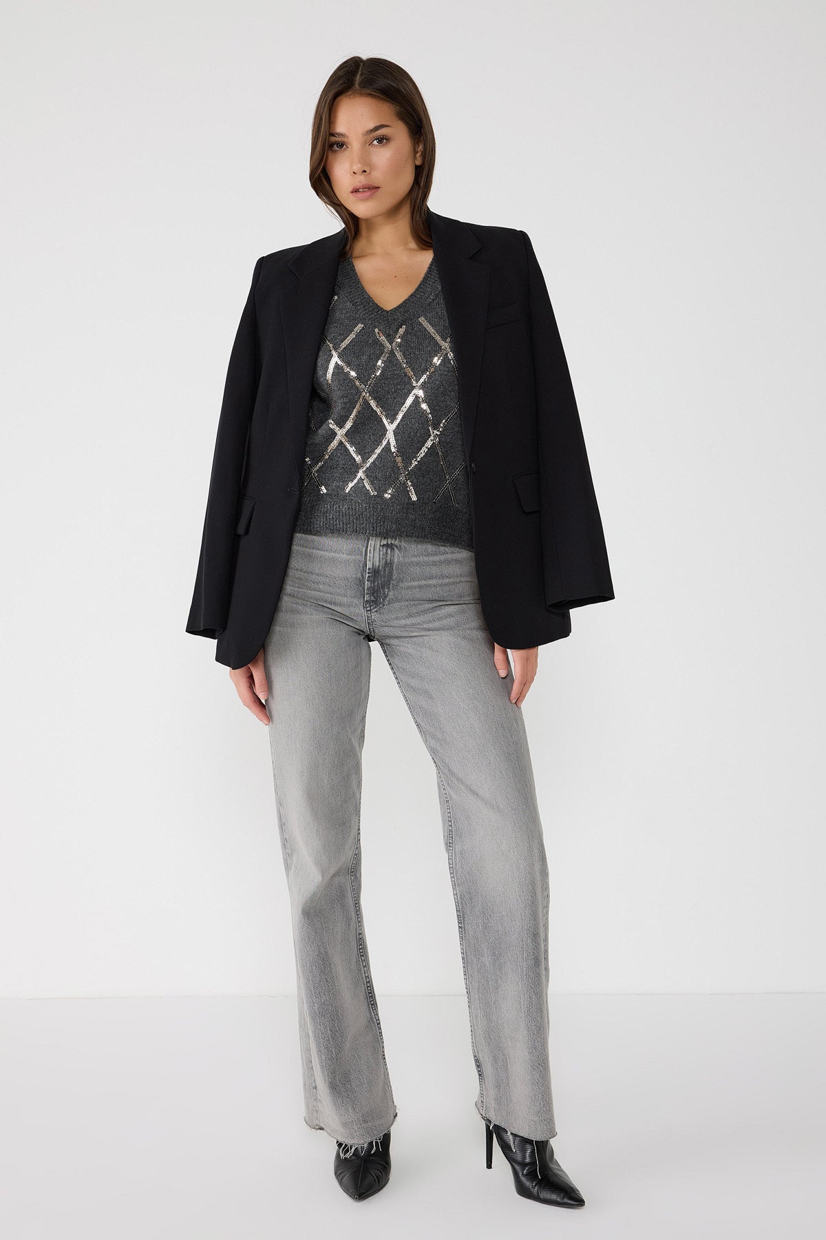 Paillettenstrickpullover