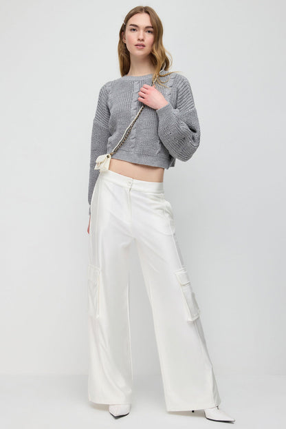 Glitzernder Crop-Pullover