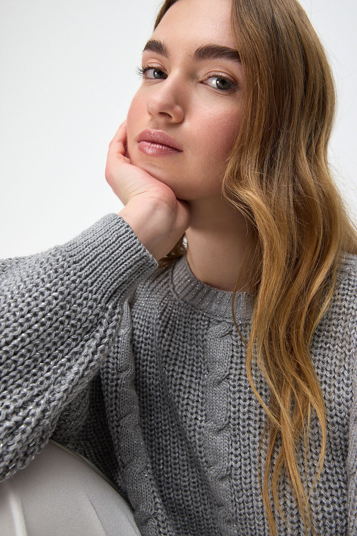 Glitzernder Crop-Pullover