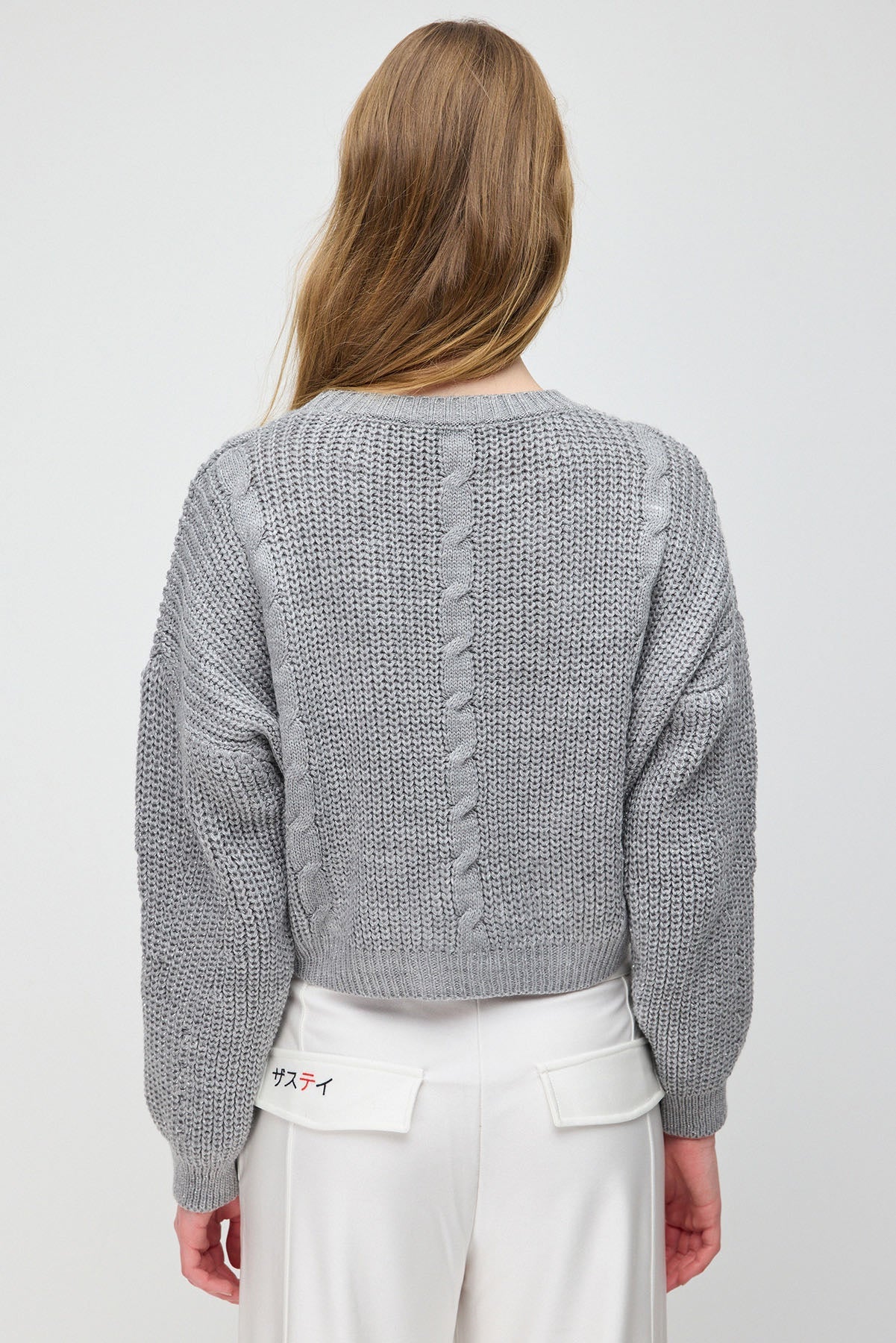 Glitzernder Crop-Pullover