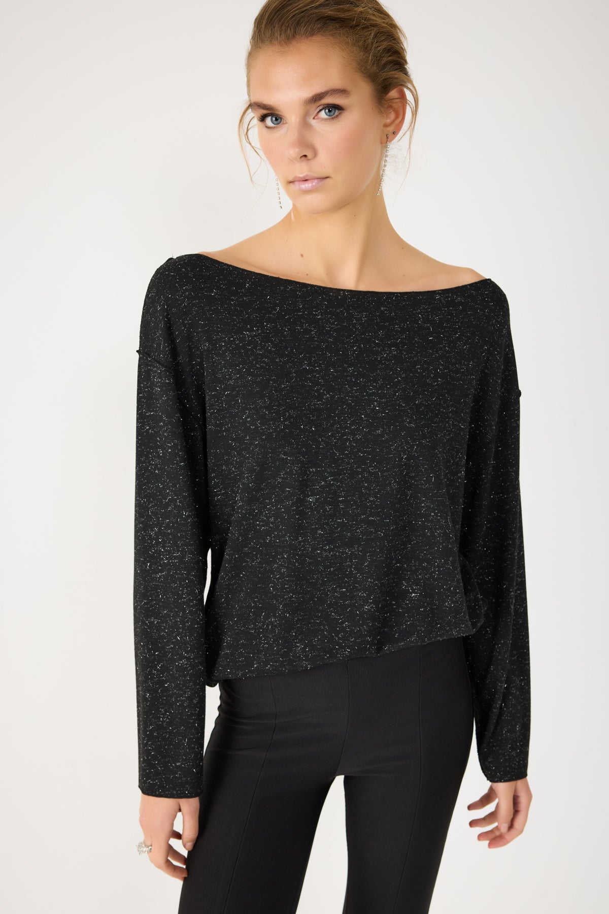Glitzerndes Basic-Sweatshirt