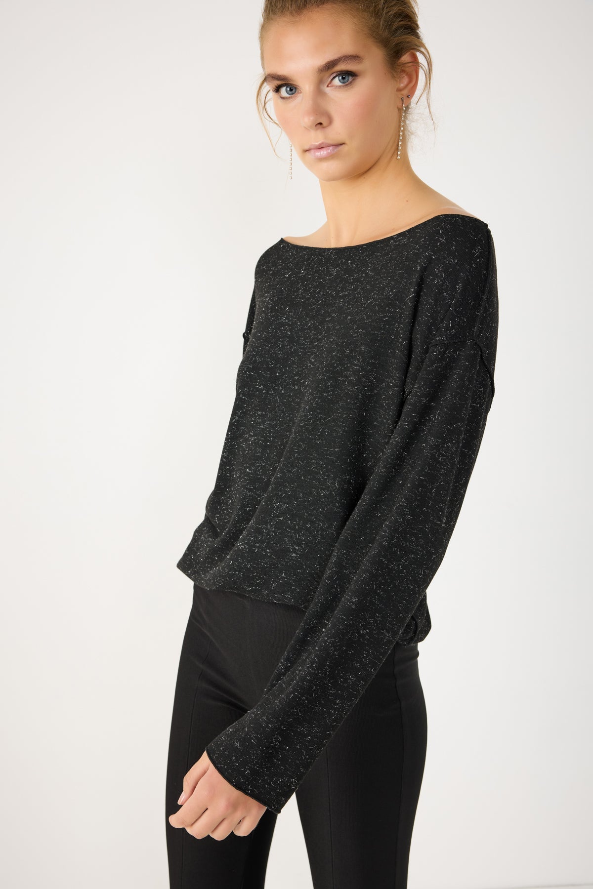 Glitzerndes Basic-Sweatshirt