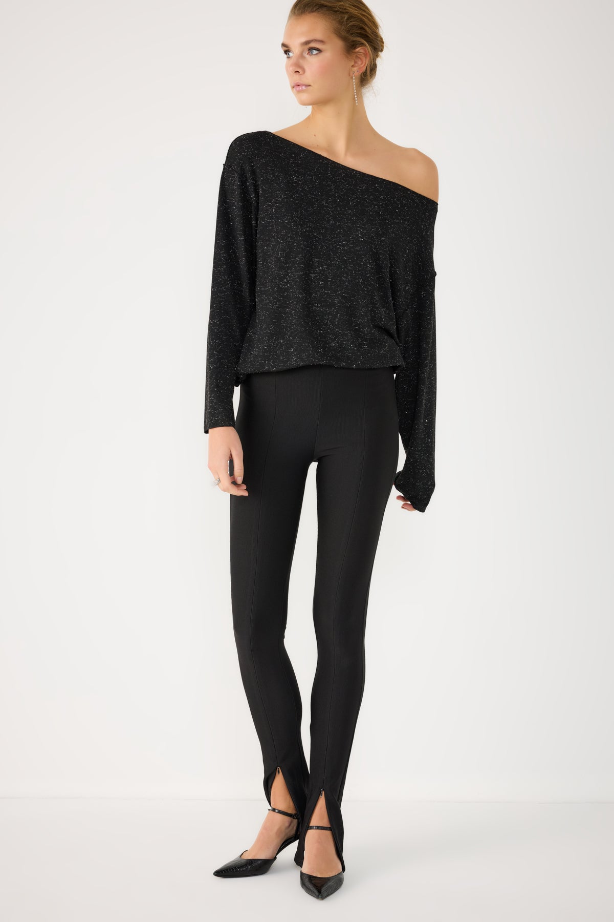 Glitzerndes Basic-Sweatshirt