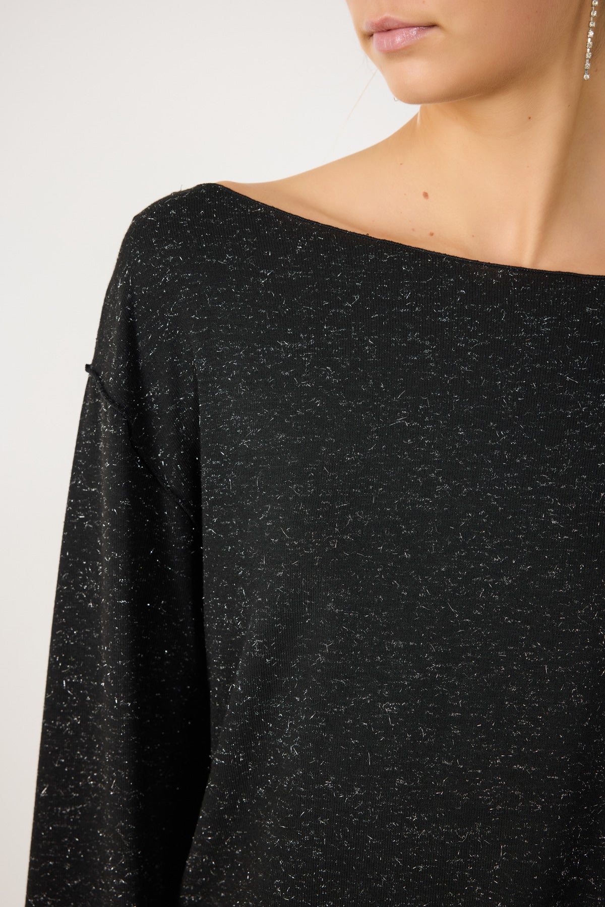 Glitzerndes Basic-Sweatshirt
