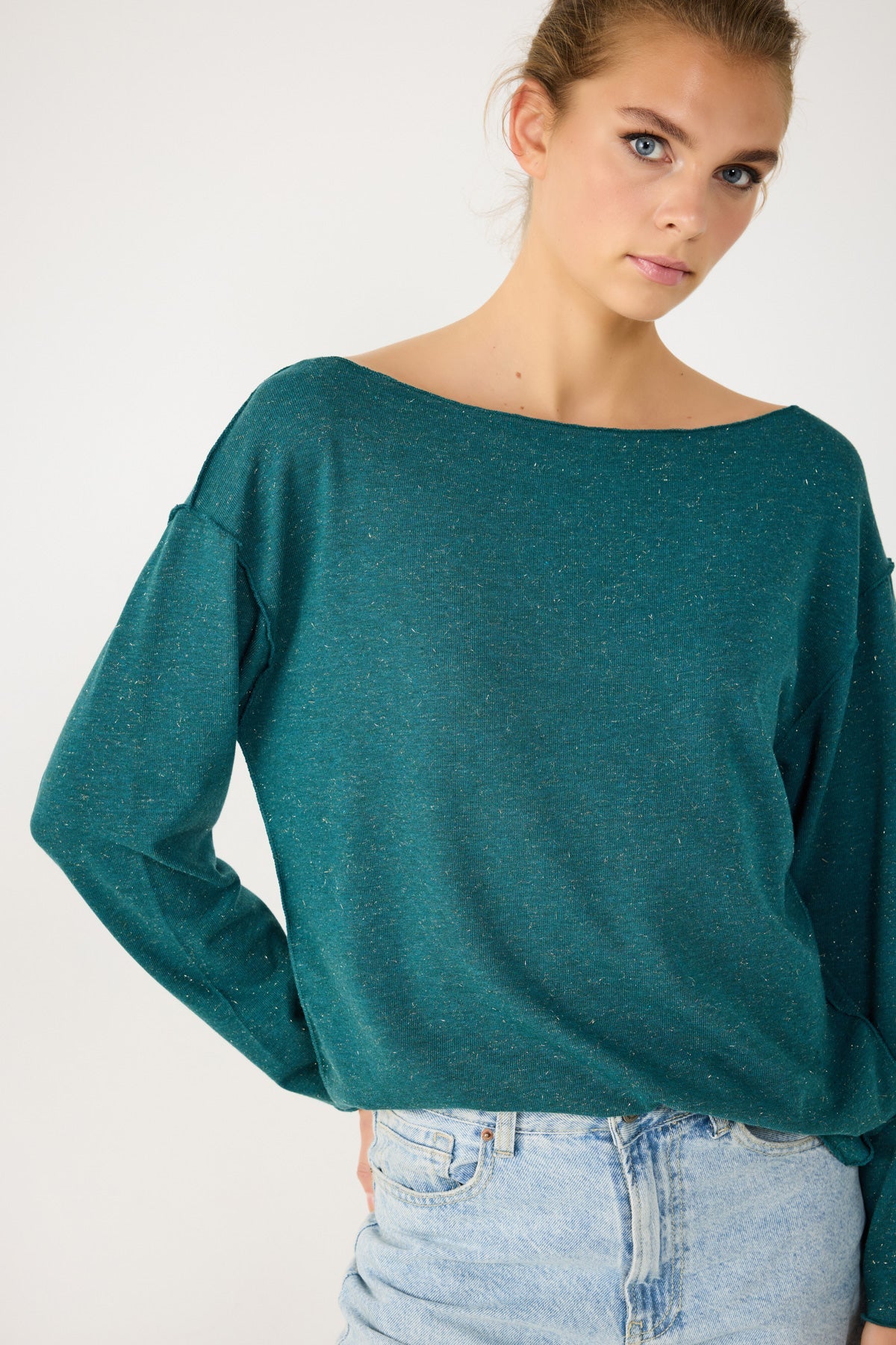 Glitzerndes Basic-Sweatshirt