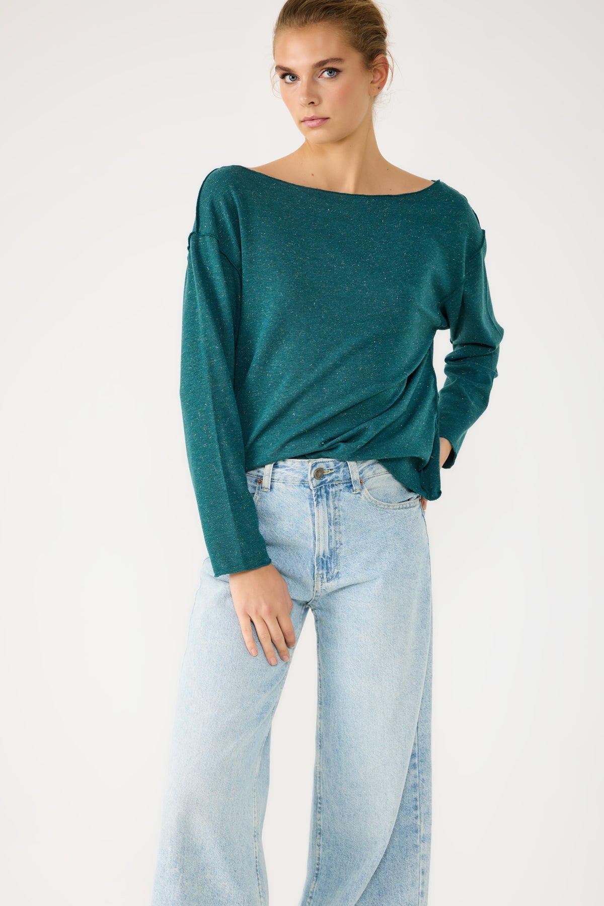 Glitzerndes Basic-Sweatshirt
