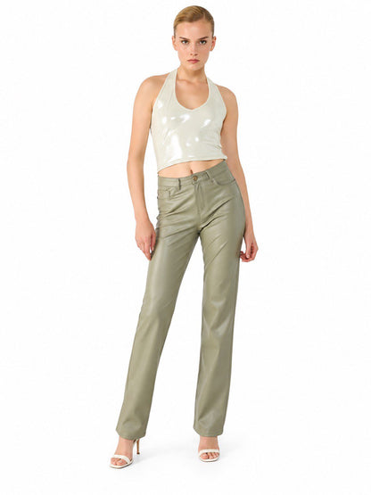 Glitzerndes Neckholder-Crop-Top