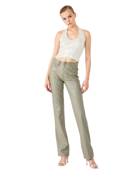 Glitzerndes Neckholder-Crop-Top