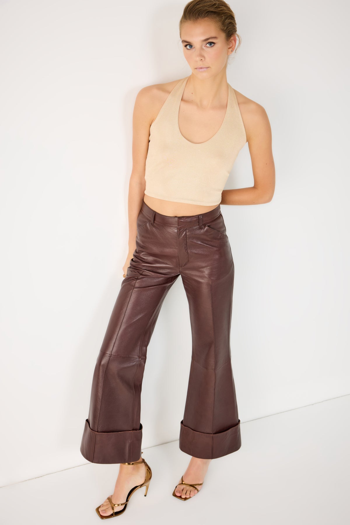 Glitzerndes Neckholder-Crop-Top