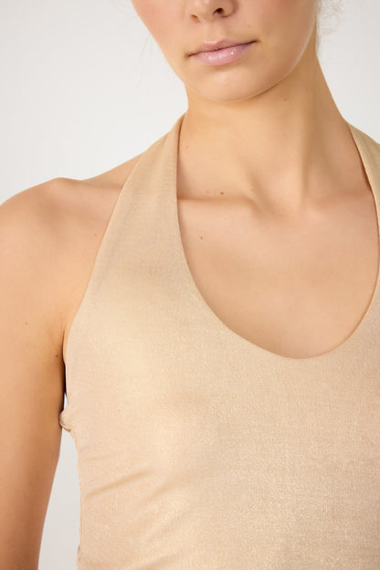 Glitzerndes Neckholder-Crop-Top