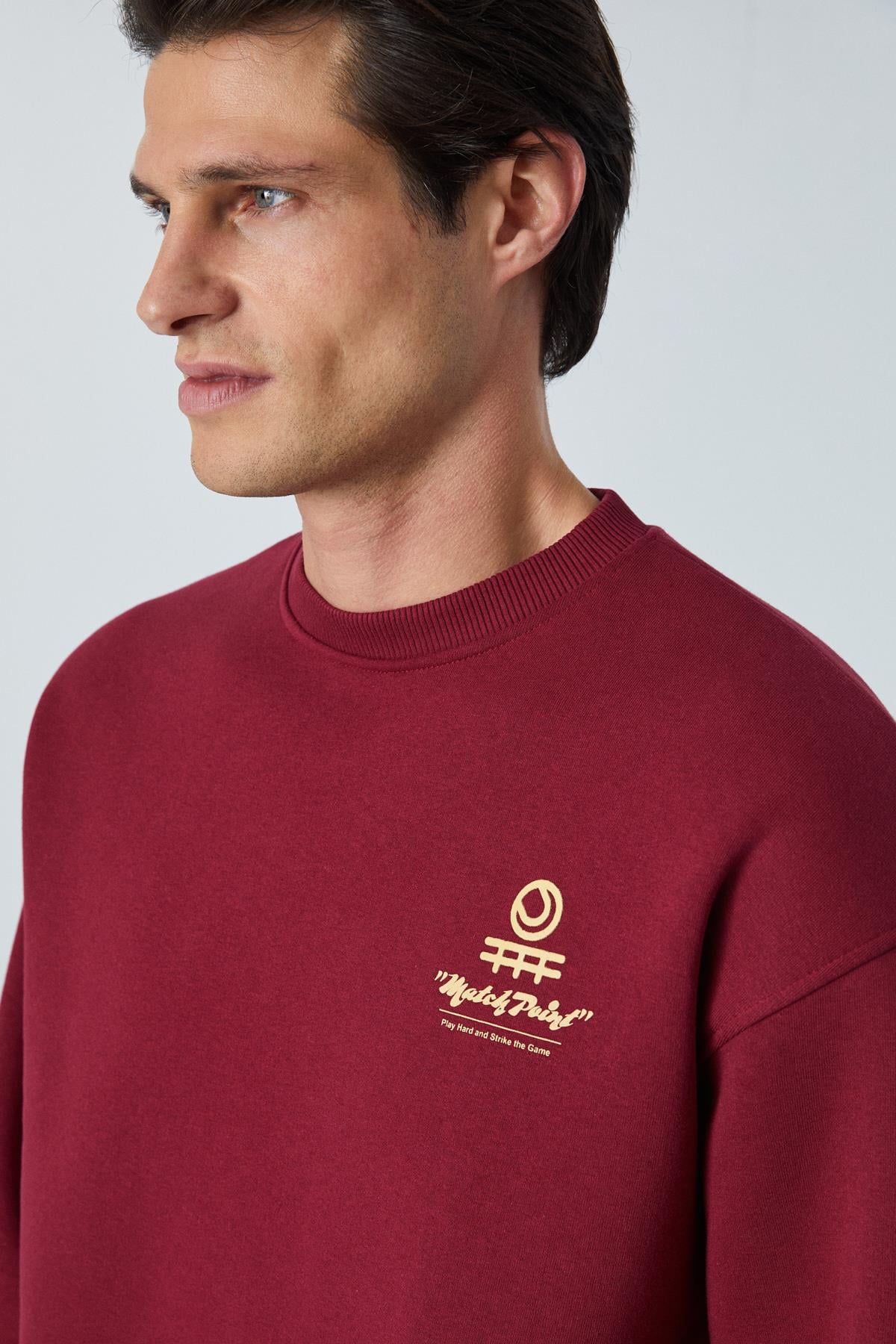 GRIMELANGE SINNER Herren Soft-Sweatshirt Bordeaux