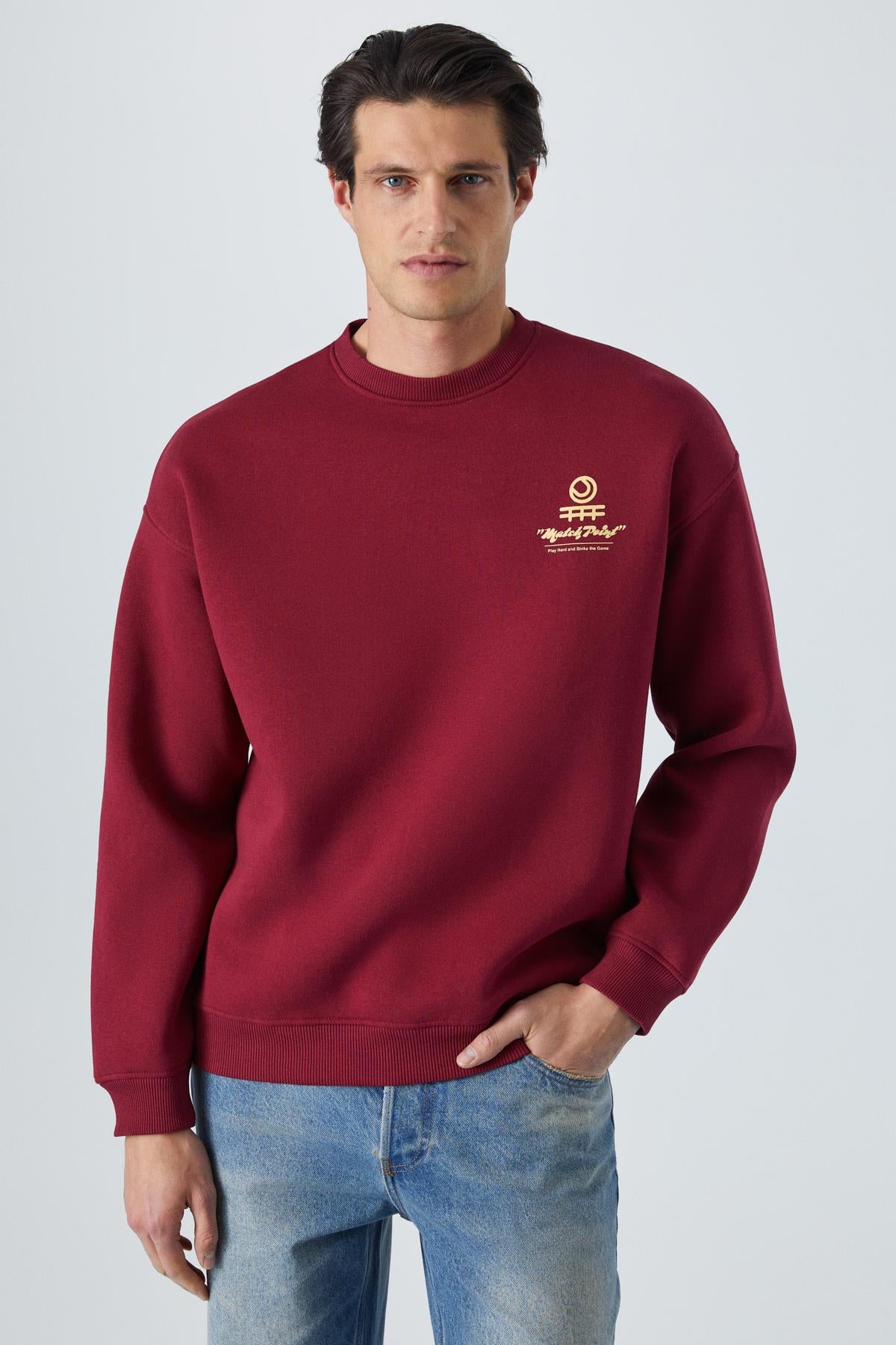 GRIMELANGE SINNER Herren Soft-Sweatshirt Bordeaux