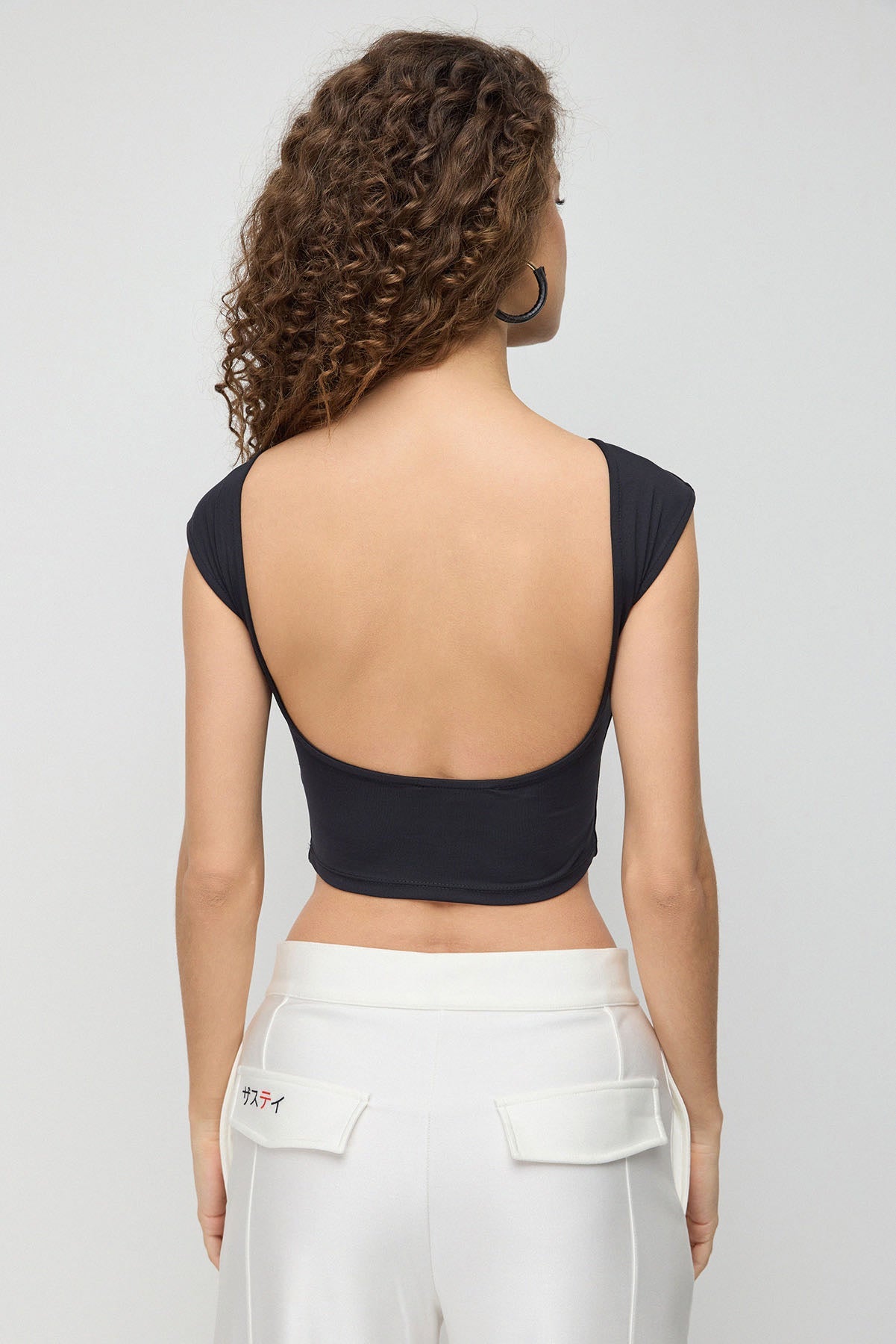 Kurzärmelige Crop-Bluse