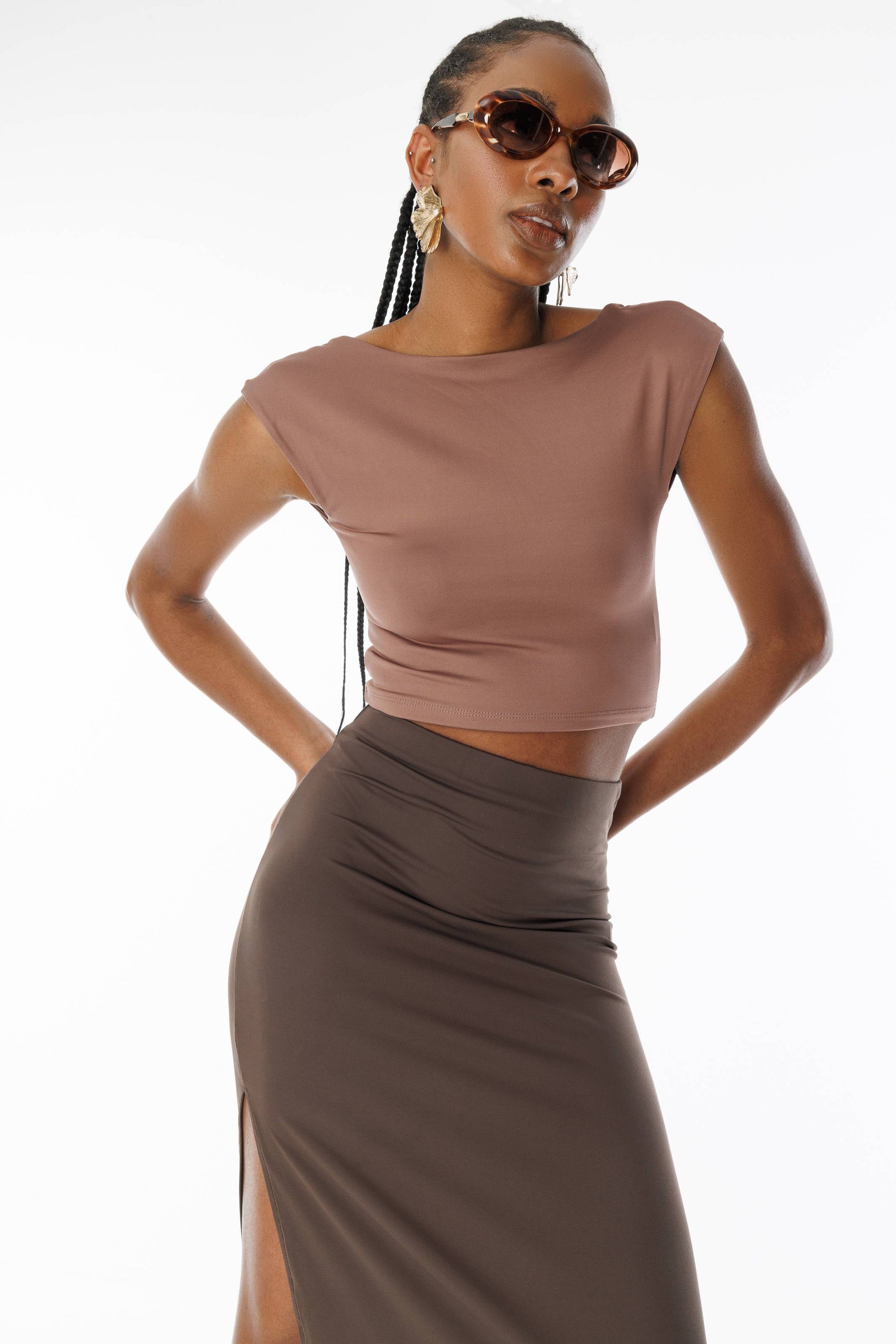 Rückenfreies Basic-Crop-Top