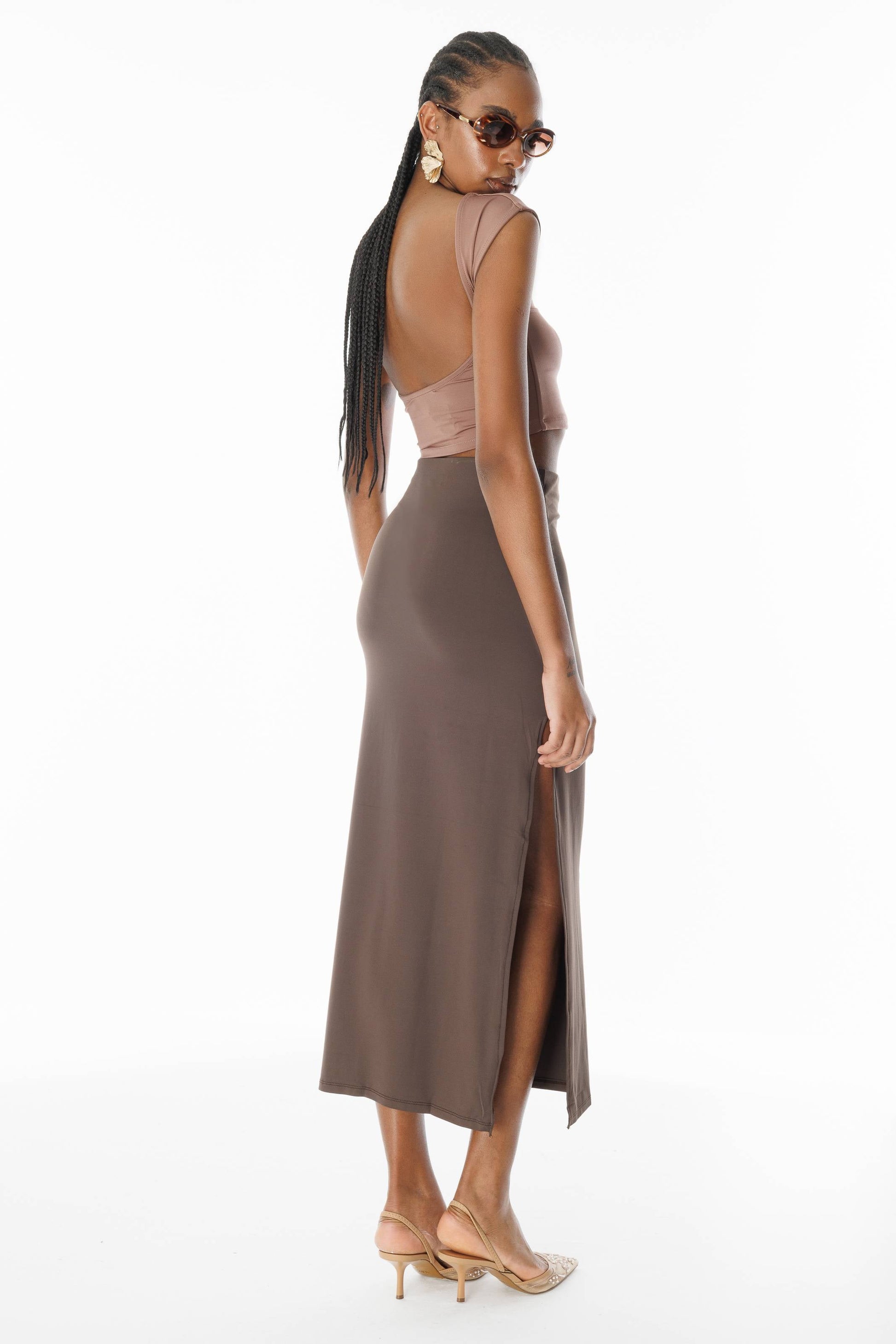 Rückenfreies Basic-Crop-Top