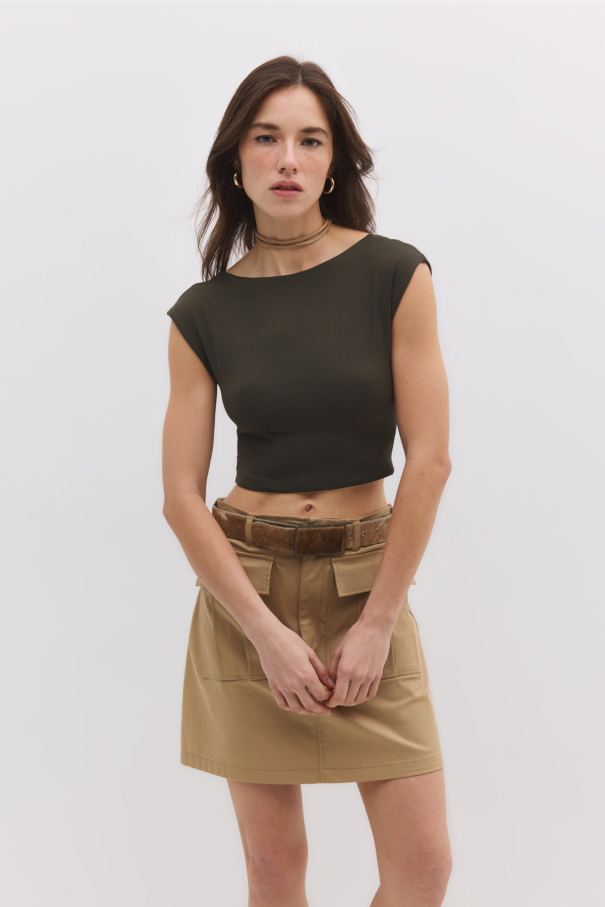 Rückenfreies Basic-Crop-Top