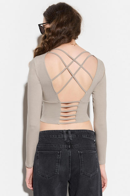 Langärmelige Crop-Bluse