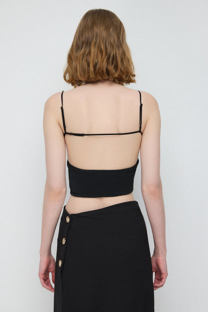 Rückenfreie Crop-Bluse
