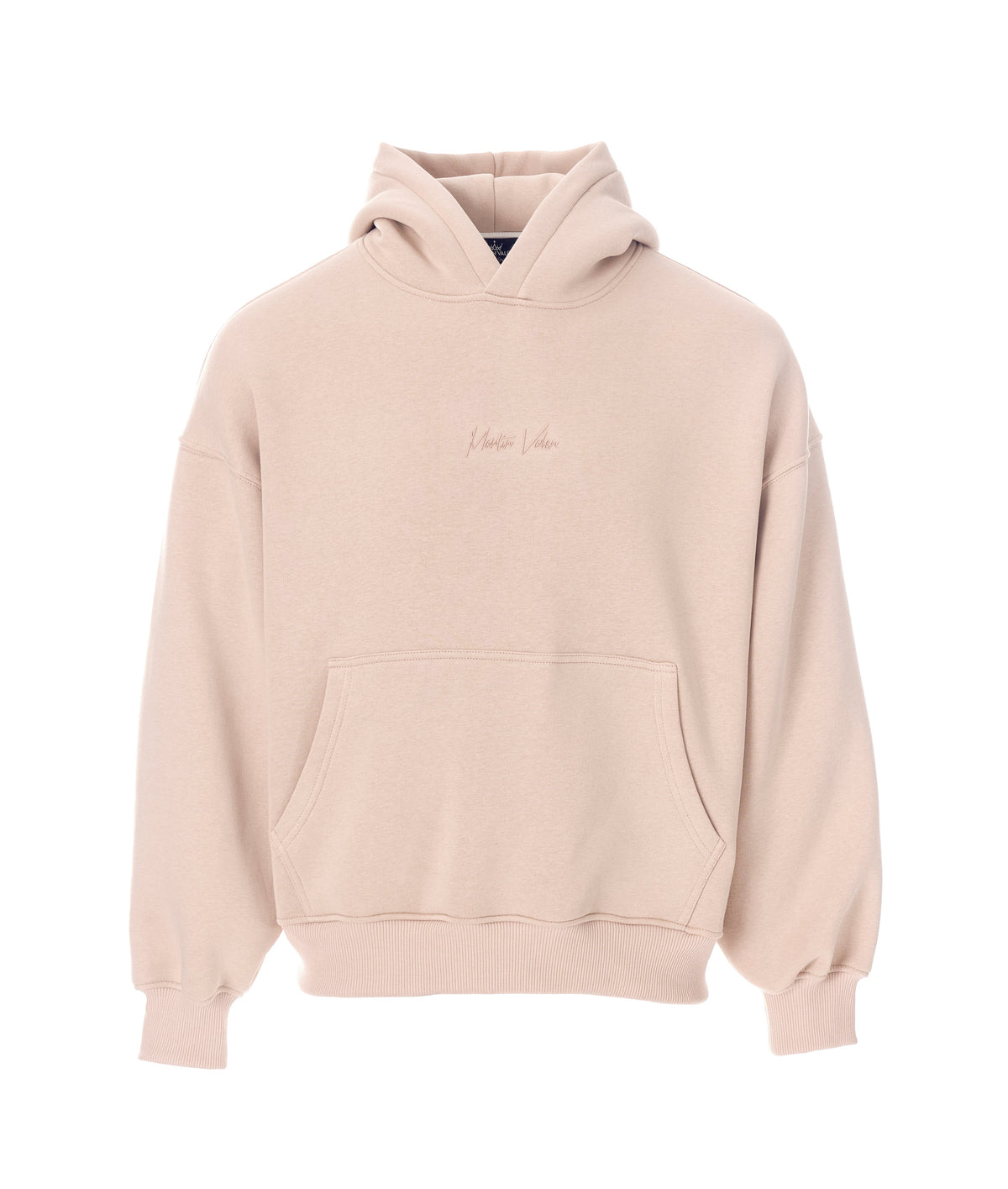 Bestickter Beige Kapuzenpullover - Größe L