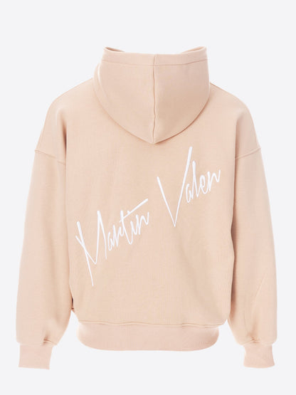 Bestickter Beige Kapuzenpullover - Größe L
