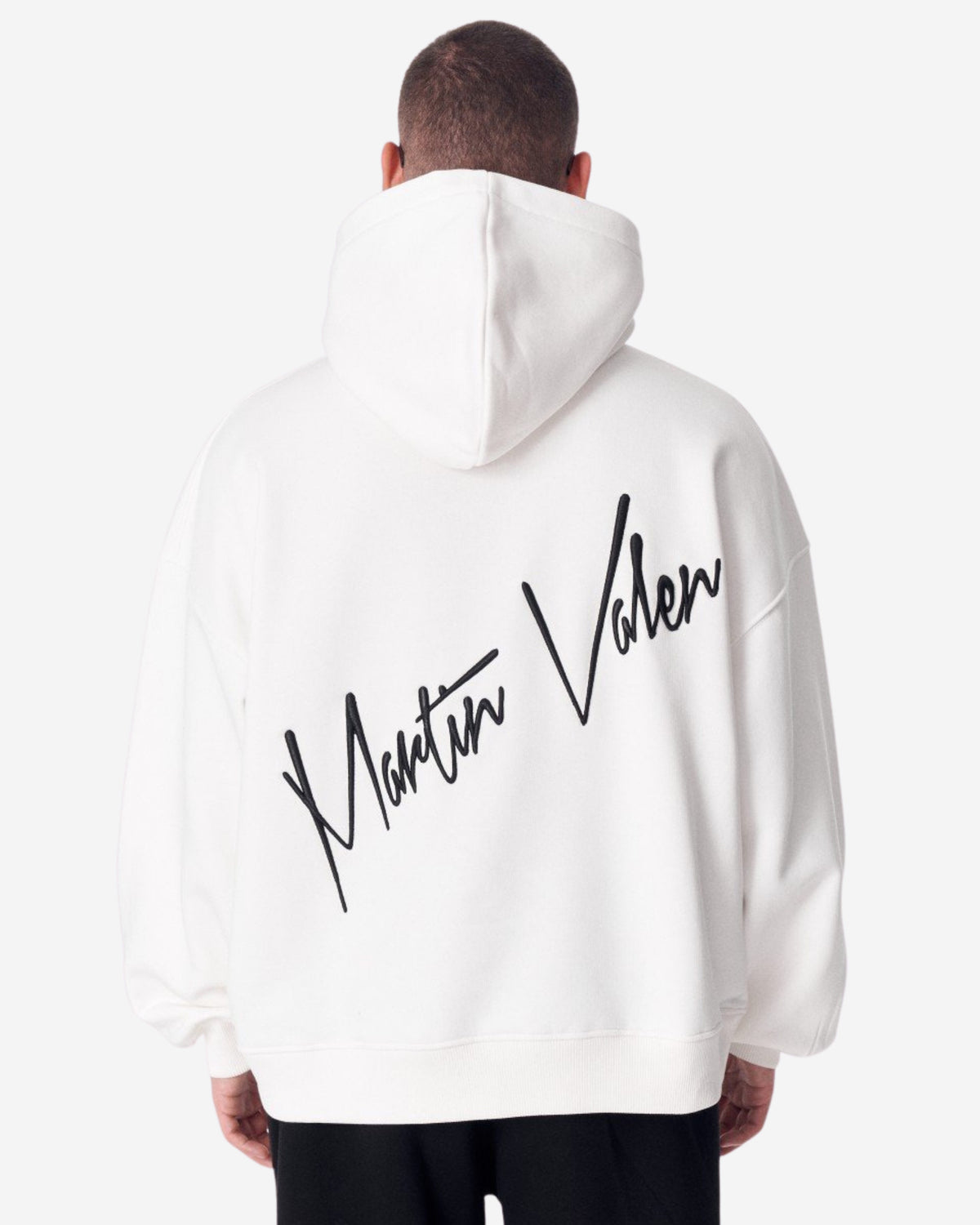 Bestickter Beige Kapuzenpullover - Größe L
