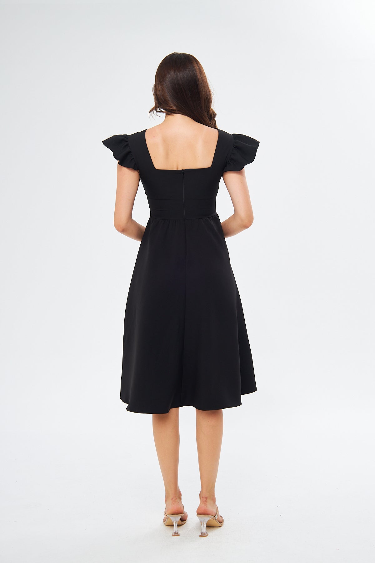Midikleid mit eckigem Ausschnitt