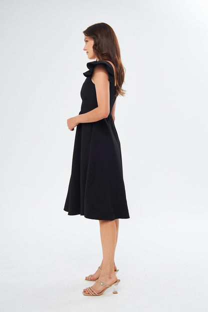 Midikleid mit eckigem Ausschnitt