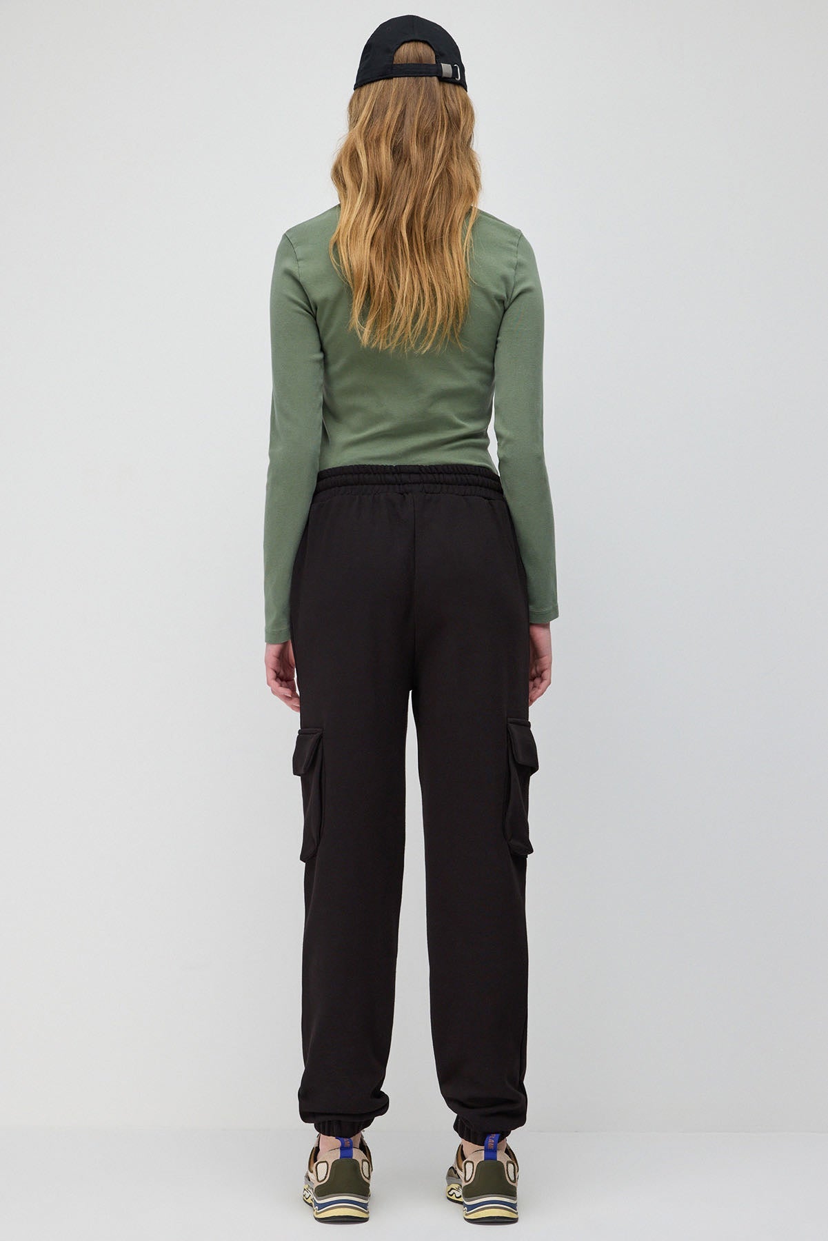 Schwarze Basic Cargo Jogger-Sweatpants