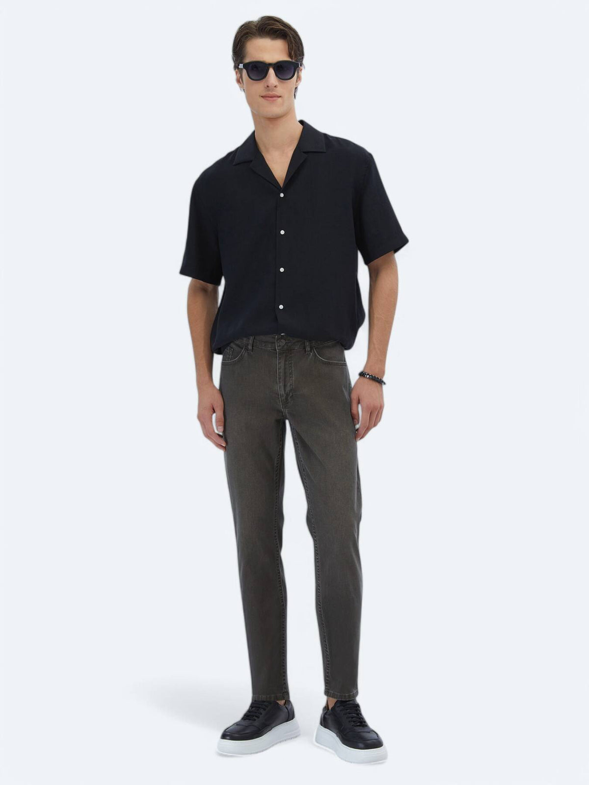 Einfaches Oversized Gewebtes Freizeithemd