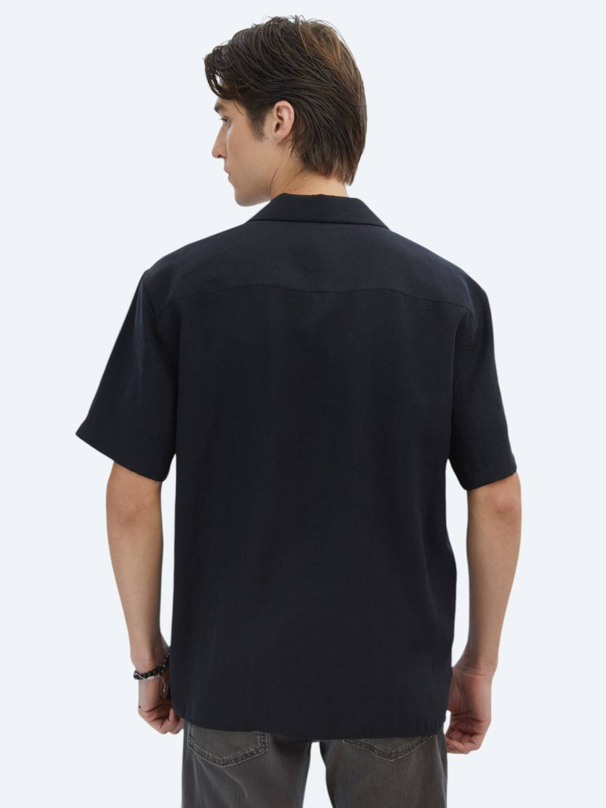 Einfaches Oversized Gewebtes Freizeithemd