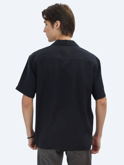 Einfaches Oversized Gewebtes Freizeithemd