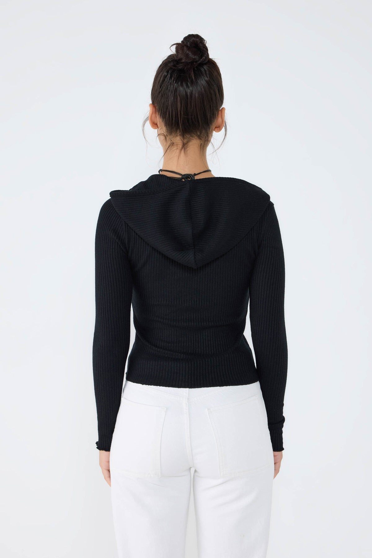 Strickcardigan mit Kapuze und Reißverschluss