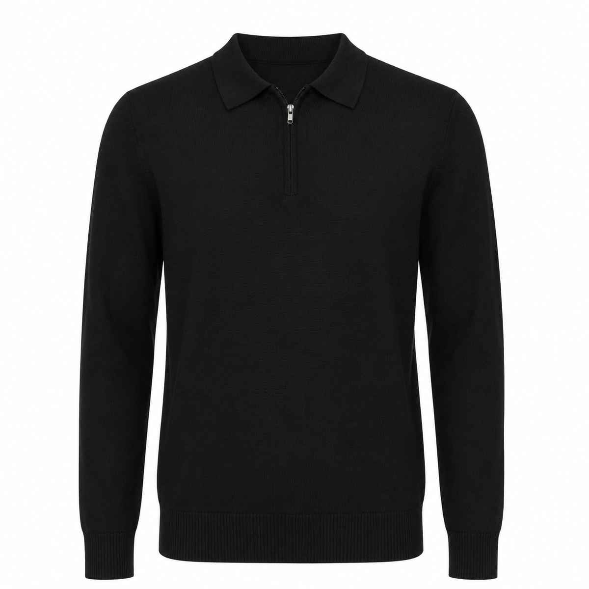 Schwarzes Strick-Sweatshirt