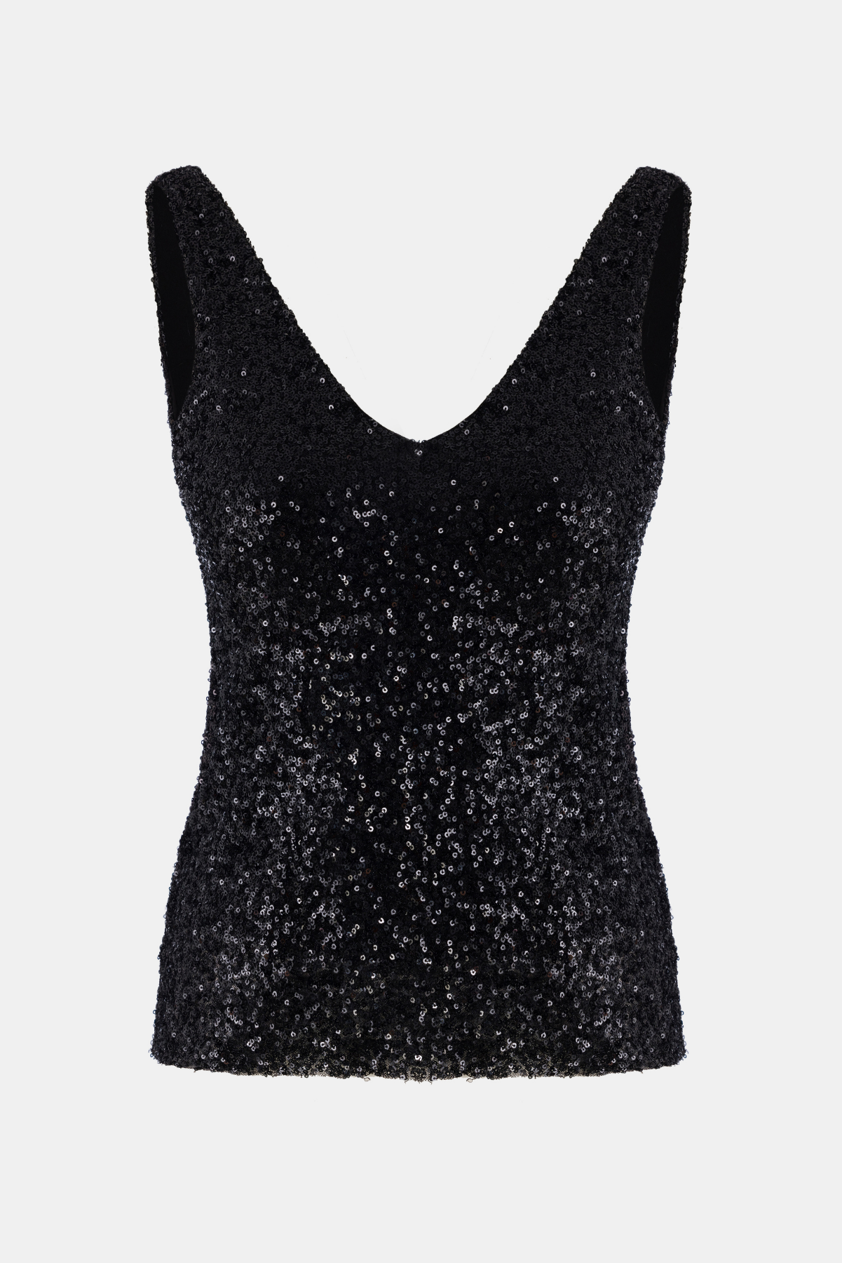 Paillettenbluse mit V-Ausschnitt