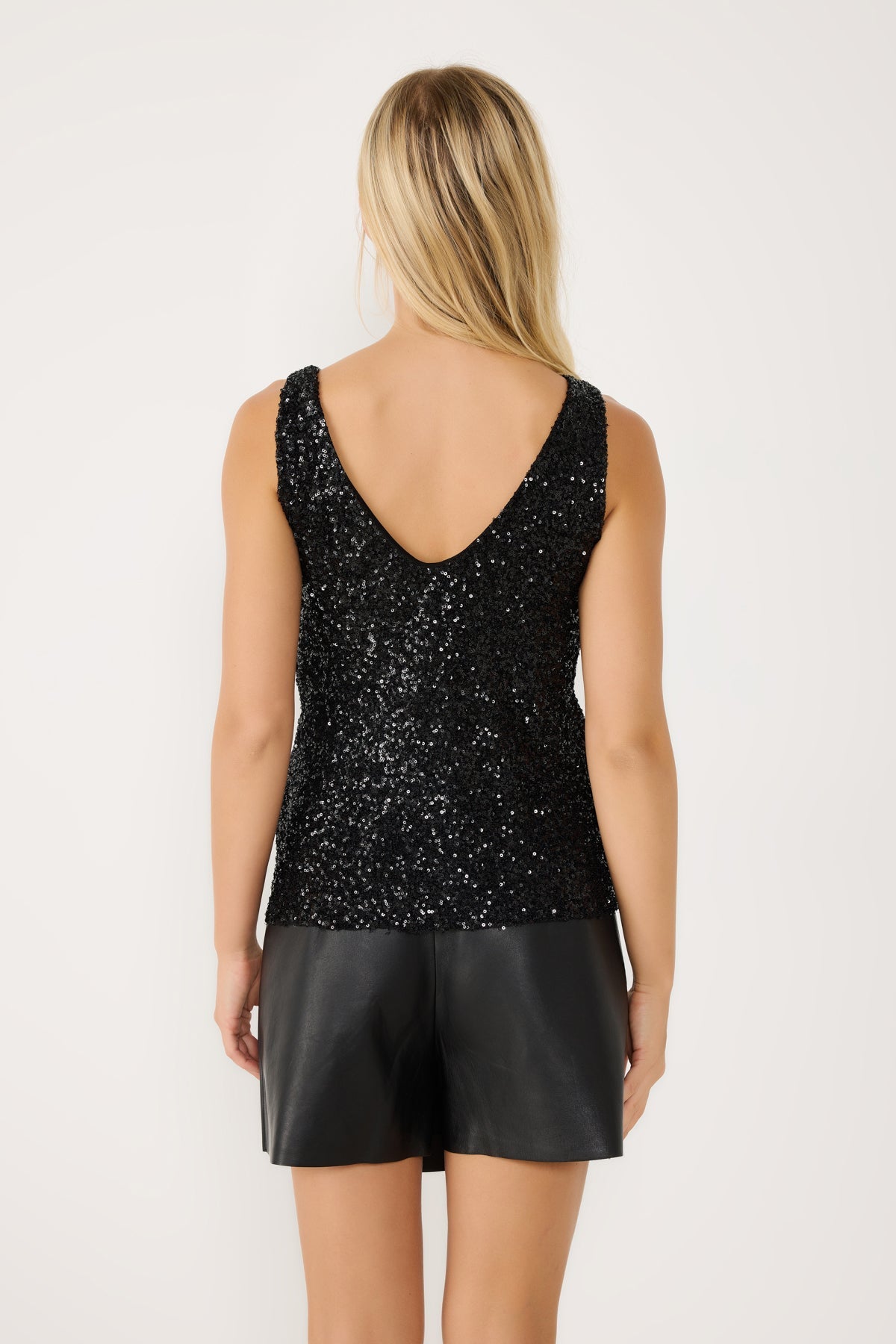 Paillettenbluse mit V-Ausschnitt