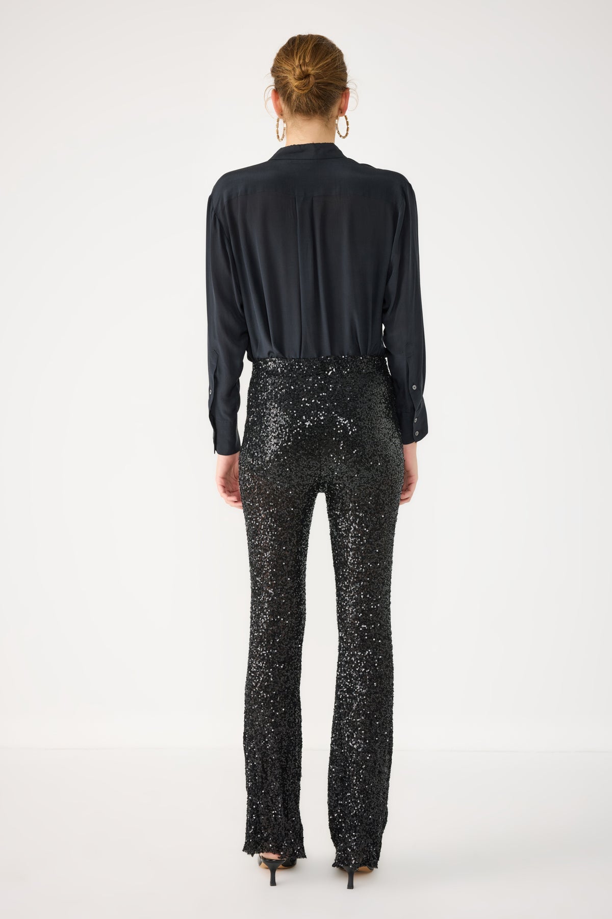 Paillettenbesetzte Stretchhose