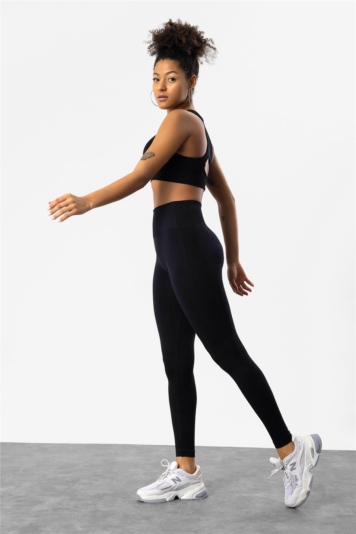 Nahtlose Sportleggings mit hohem Bund