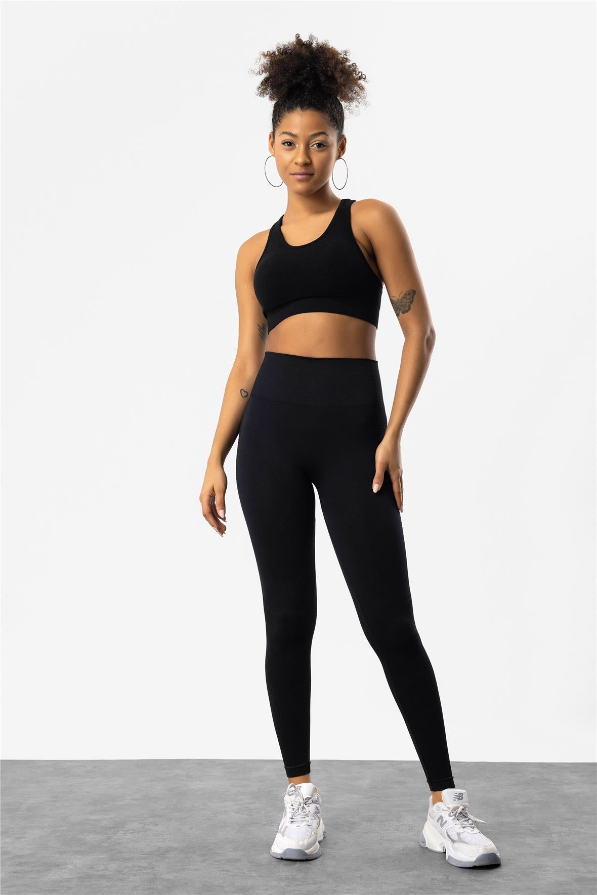 Nahtlose Sportleggings mit hohem Bund