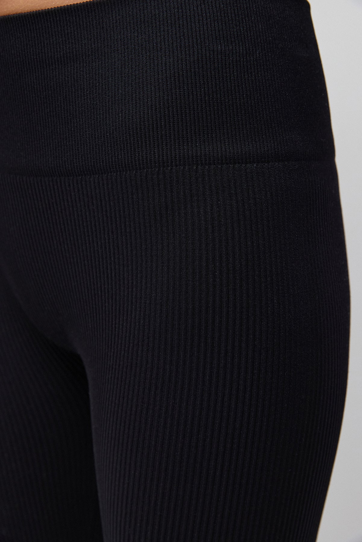 Schwarze, nahtlose Sportleggings mit hohem Bund