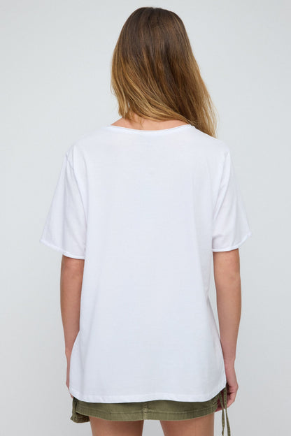 Einfaches T-Shirt mit Slogan-Aufdruck
