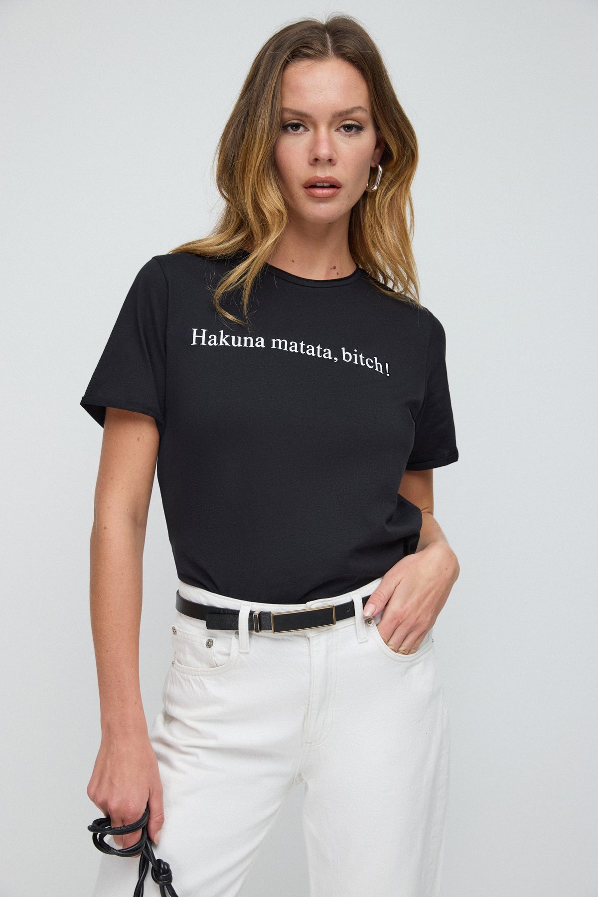 Einfaches T-Shirt mit Slogan-Aufdruck