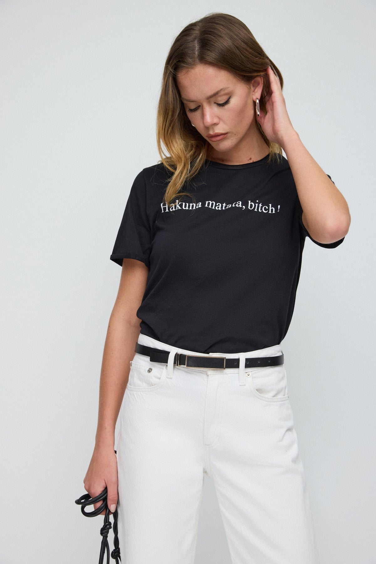 Einfaches T-Shirt mit Slogan-Aufdruck
