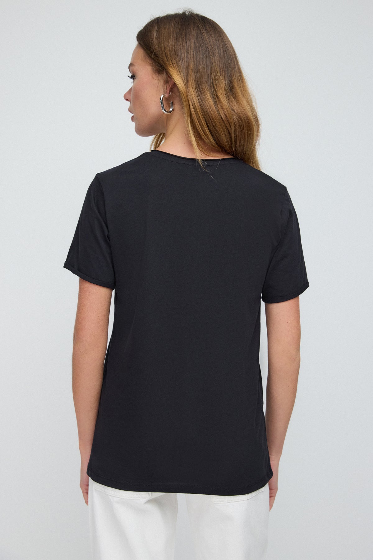 Einfaches T-Shirt mit Slogan-Aufdruck