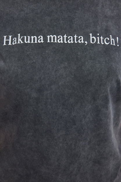 Einfaches T-Shirt mit Slogan-Aufdruck